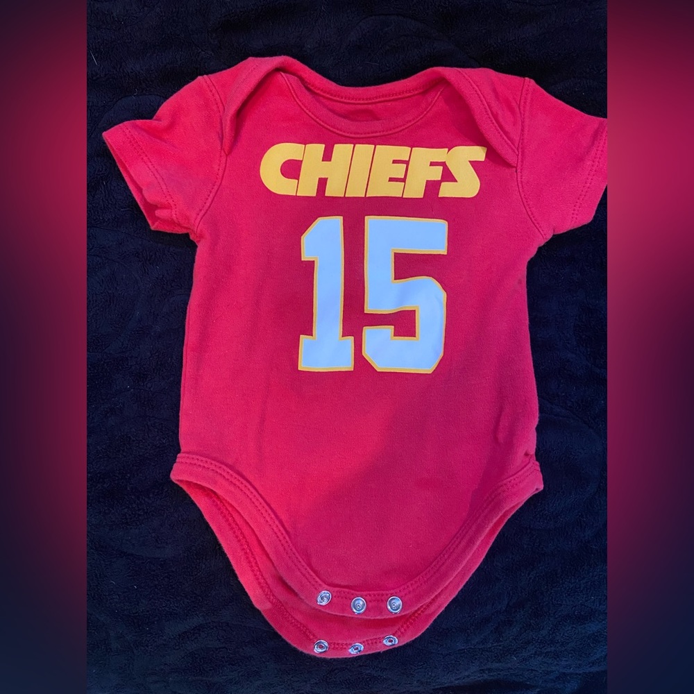 3-6 mos KC chiefs Mahomes baby onesie